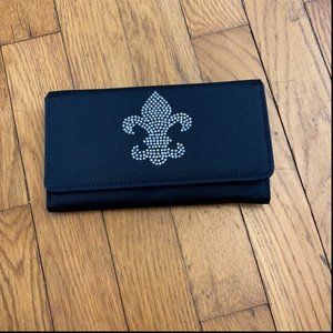 fleur de lis rhinestone wallet